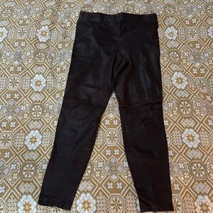 Vince Dark Brown Leather Leggings